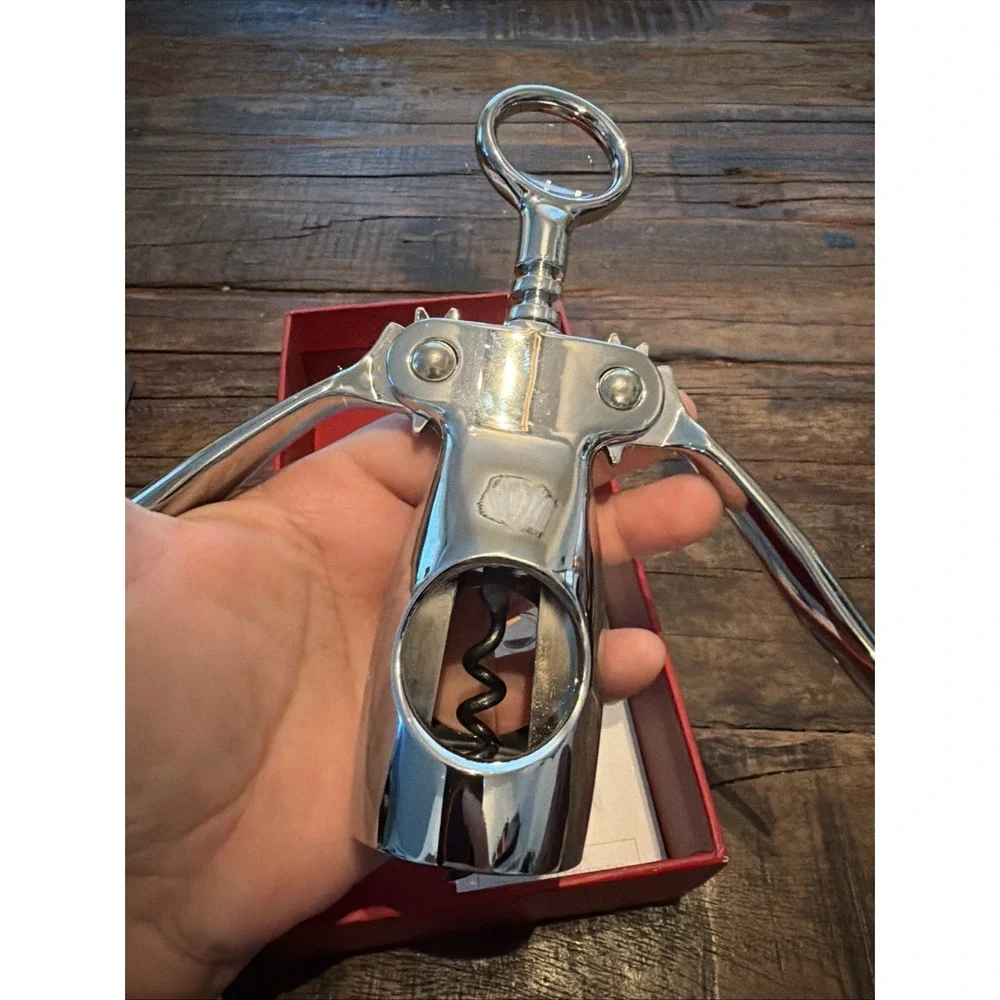 Wing Corkscrew Wine Built-in Bottle Opener, Silver, one size (V9032)